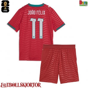 Portugal Joao Felix #11 Hemmakläder Barn VM 2026 Kortärmad (+ Korta byxor)